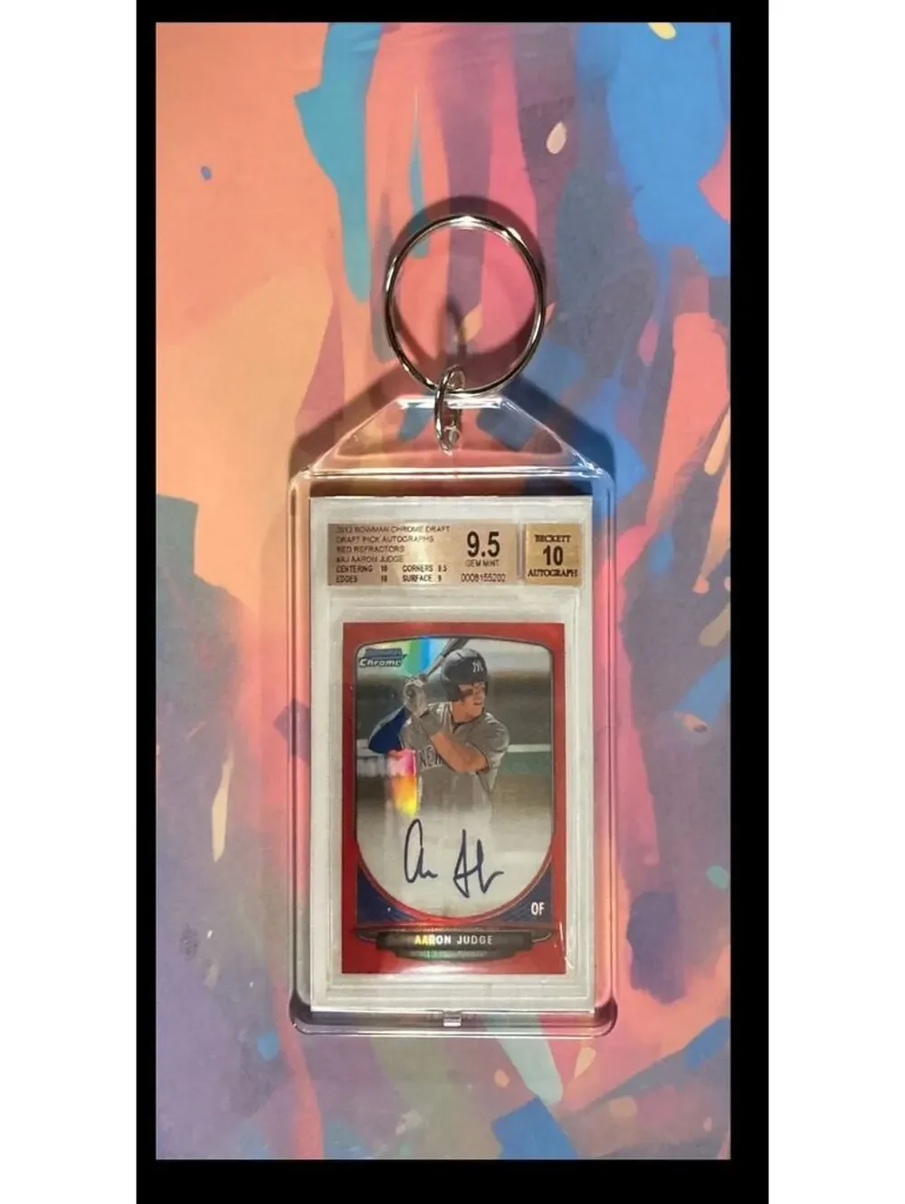 3046 Aaron Judge 2013 Bowman Chrome Auto  Custom Keychain Great Gift